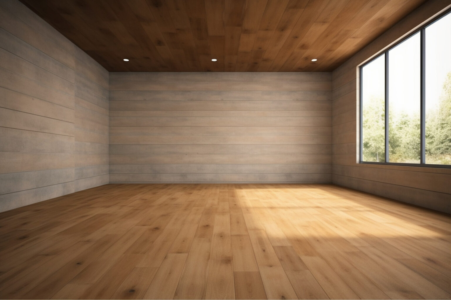 Parquet de madera noble completamente restaurado y barnizado, luciendo cálido y sano